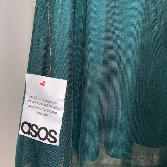 ASOS Emerald Long Sleeve Off-Shoulder Dress - Picture 9 of 11